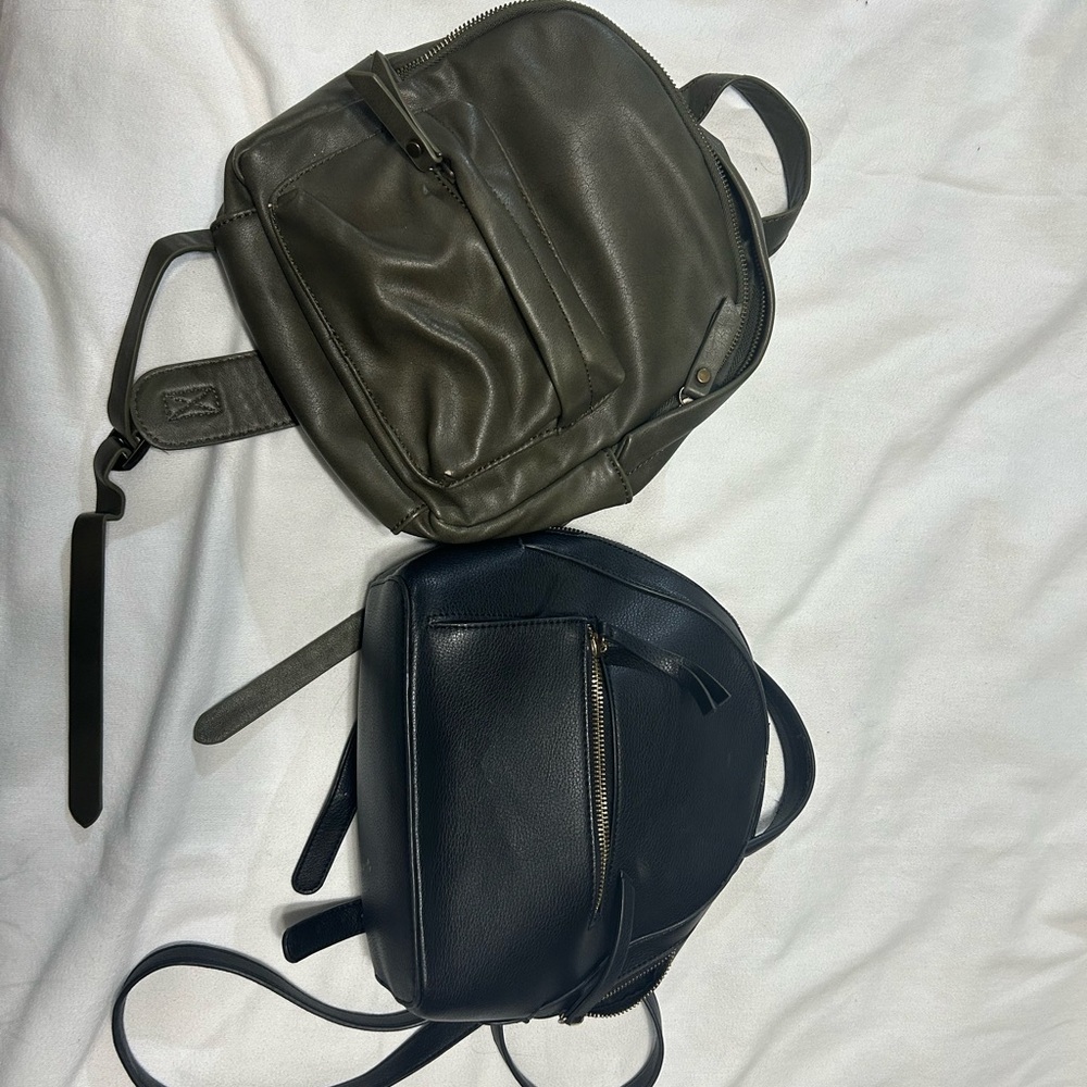 Black and green leather backpacks #leatherbackpacks